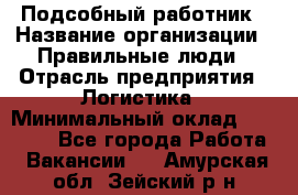 Подсобный работник › Название организации ­ Правильные люди › Отрасль предприятия ­ Логистика › Минимальный оклад ­ 30 000 - Все города Работа » Вакансии   . Амурская обл.,Зейский р-н